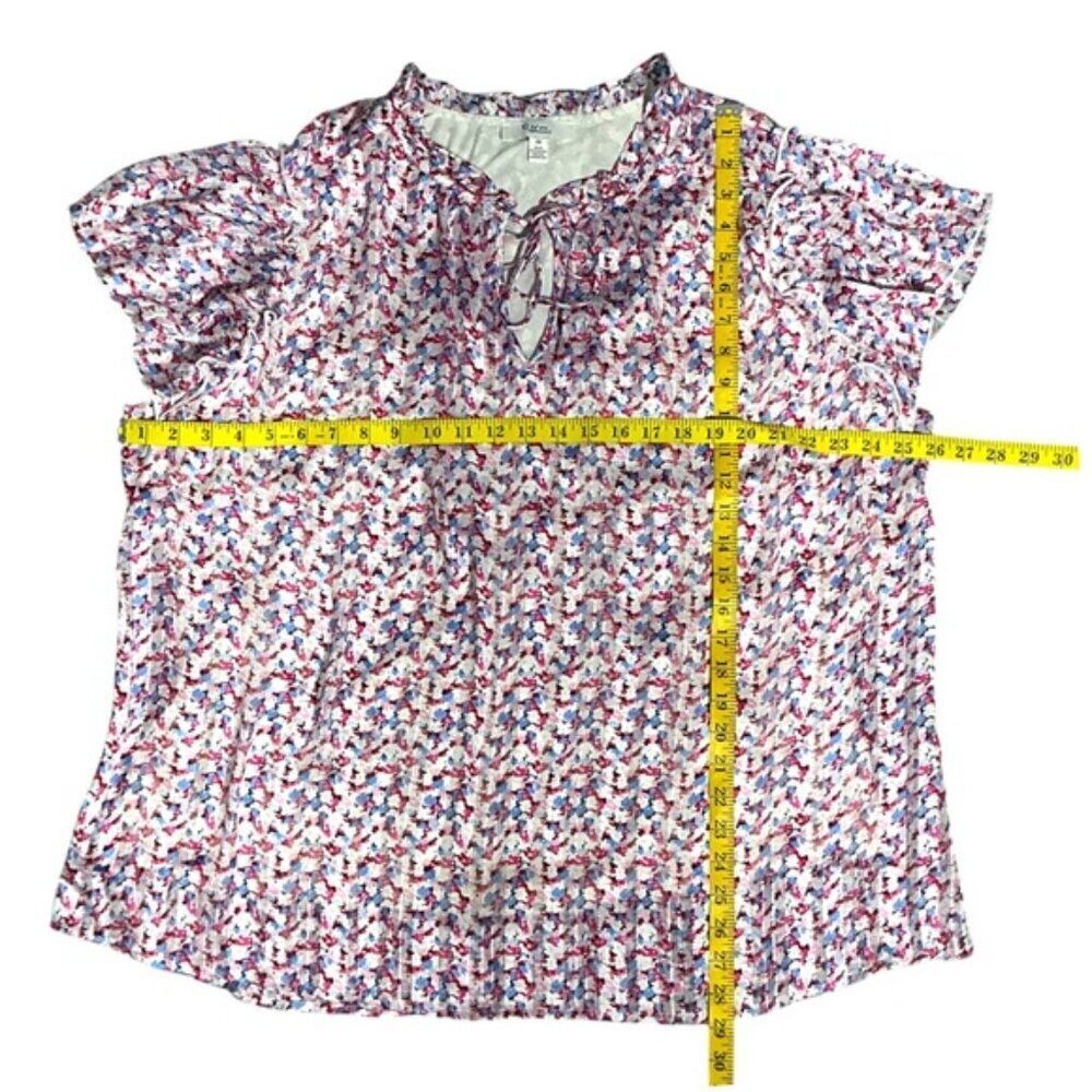 C by One Blouse Flutter Sleeve Summer Top Boho Semitransparent Lined Plus 2X - Picture 9 of 16